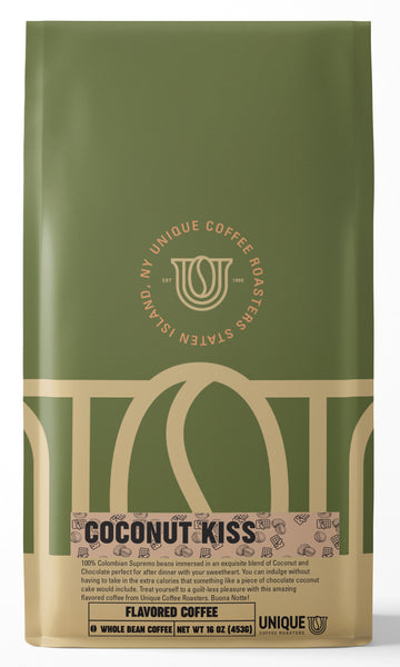 Coconut Kiss Flavored Coffee - Unique Coffee Roasters [16oz (1lb)(453.6g)]