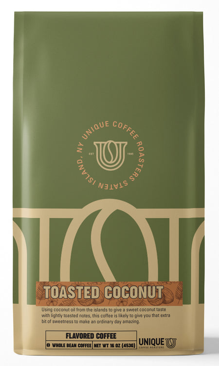 Toasted Coconut Flavored Coffee - Unique Coffee Roasters[16oz (1lb)(453.6g)]